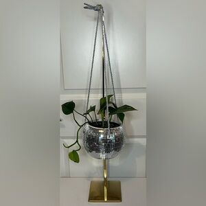 Silver Hanging Disco Ball Planter- Plant Not Included